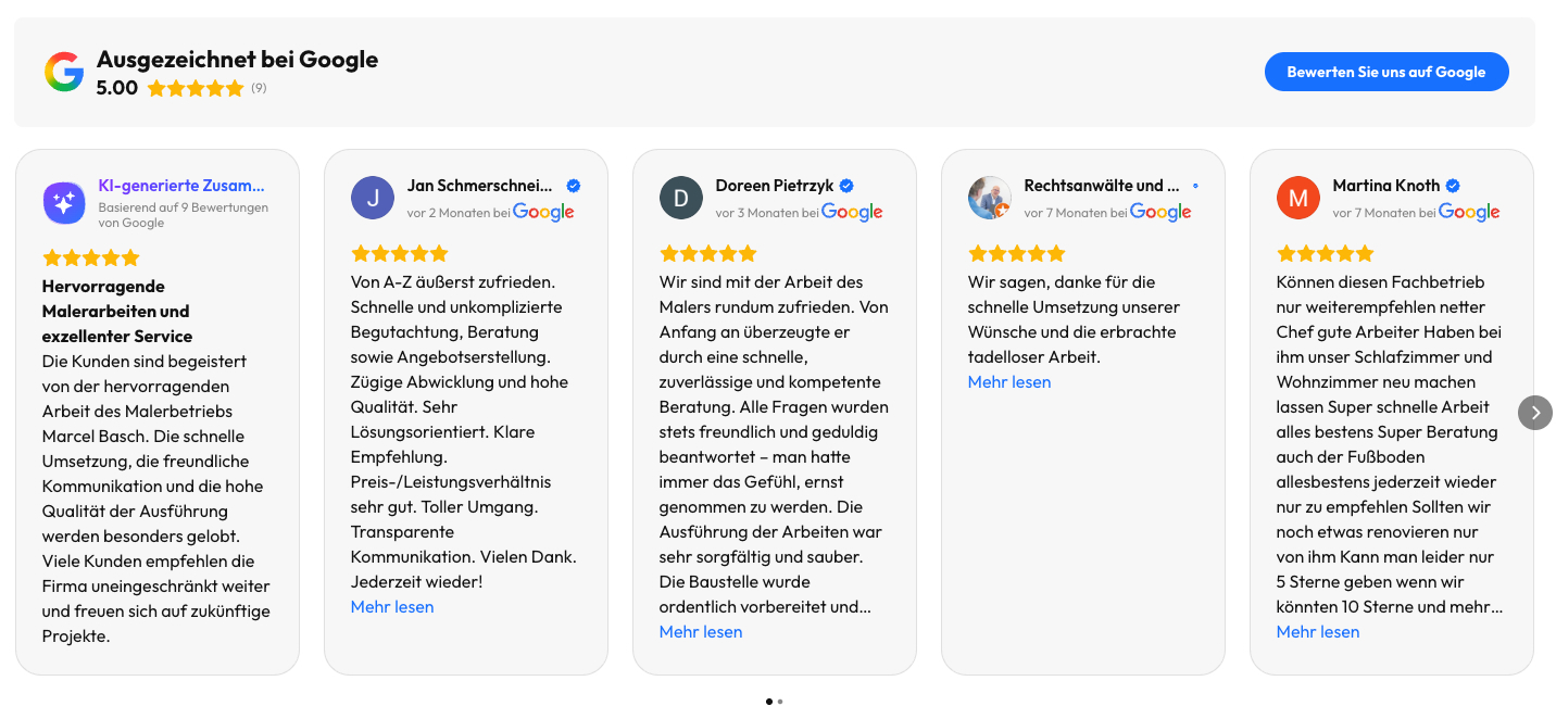 Google Bewertungen Vorschau